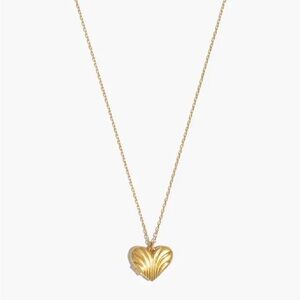 Madewell Carved Heart Locket Pendant Necklace in Vintage Gold